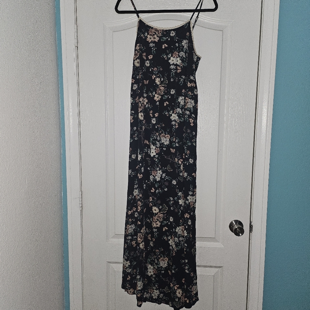 Ganji La Dark Blue Floral Maxi Dress